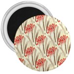 Flower Flora Leaf Wallpaper 3  Magnets Front