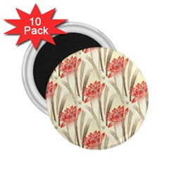 Flower Flora Leaf Wallpaper 2 25  Magnets (10 Pack)  by Simbadda