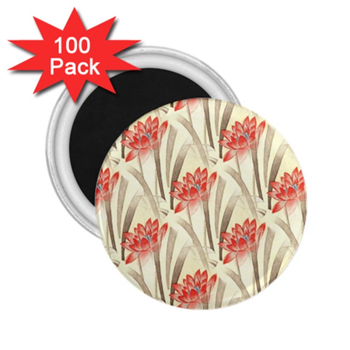 Flower Flora Leaf Wallpaper 2.25  Magnets (100 pack) 