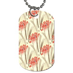 Flower Flora Leaf Wallpaper Dog Tag (one Side) by Simbadda