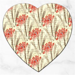 Flower Flora Leaf Wallpaper Jigsaw Puzzle (heart) by Simbadda