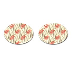 Flower Flora Leaf Wallpaper Cufflinks (oval) by Simbadda