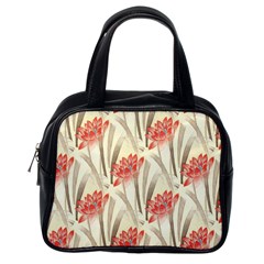 Flower Flora Leaf Wallpaper Classic Handbag (one Side) by Simbadda