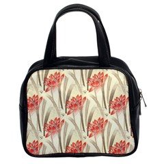 Flower Flora Leaf Wallpaper Classic Handbag (two Sides) by Simbadda