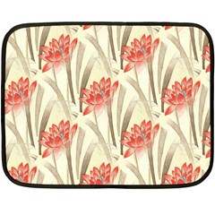 Flower Flora Leaf Wallpaper Fleece Blanket (mini) by Simbadda