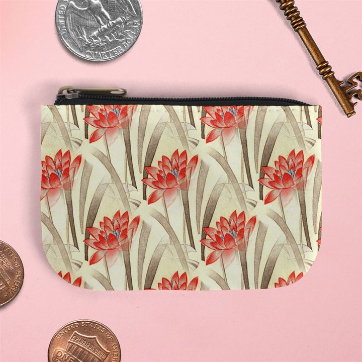 Flower Flora Leaf Wallpaper Mini Coin Purse