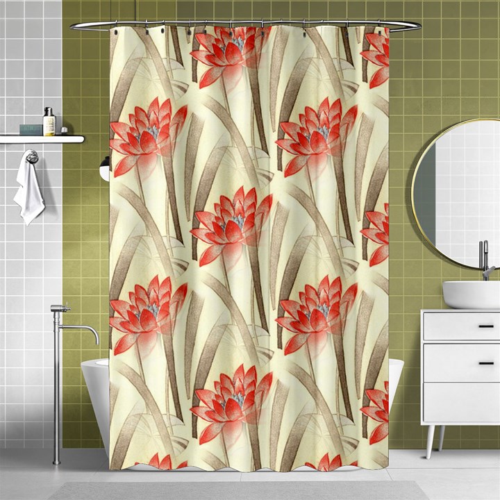 Flower Flora Leaf Wallpaper Shower Curtain 48  x 72  (Small) 