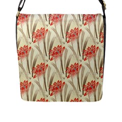 Flower Flora Leaf Wallpaper Flap Closure Messenger Bag (l) by Simbadda