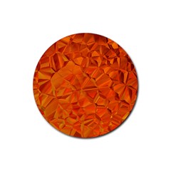 Low Poly Polygons Triangles Rubber Coaster (round) 