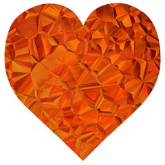 Low Poly Polygons Triangles Wooden Puzzle Heart