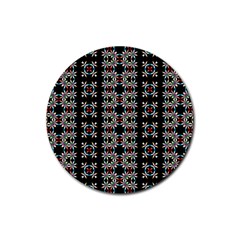 Pattern Black Background Texture Art Rubber Coaster (round) 