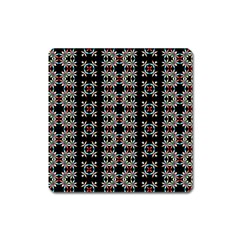 Pattern Black Background Texture Art Square Magnet by Simbadda