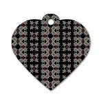 Pattern Black Background Texture Art Dog Tag Heart (Two Sides) Front