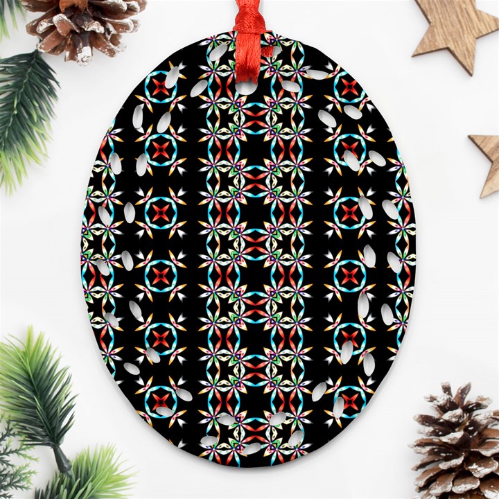 Pattern Black Background Texture Art Ornament (Oval Filigree)