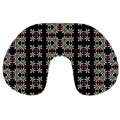 Pattern Black Background Texture Art Travel Neck Pillow by Simbadda