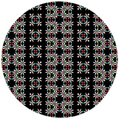 Pattern Black Background Texture Art Wooden Puzzle Round