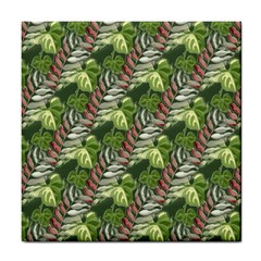 Leaves Seamless Pattern Design Tile Coaster by Simbadda