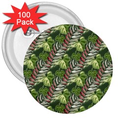 Leaves Seamless Pattern Design 3  Buttons (100 Pack)  by Simbadda