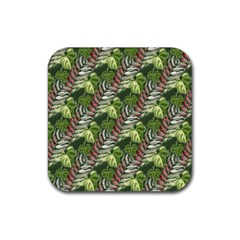 Leaves Seamless Pattern Design Rubber Coaster (square)  by Simbadda