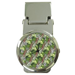 Leaves Seamless Pattern Design Money Clip Watches by Simbadda