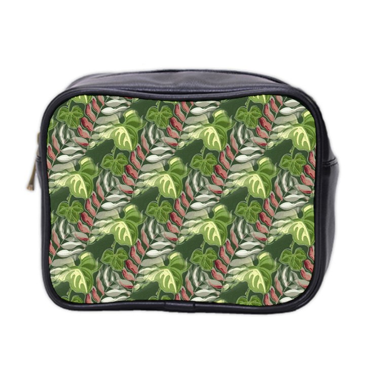 Leaves Seamless Pattern Design Mini Toiletries Bag (Two Sides)