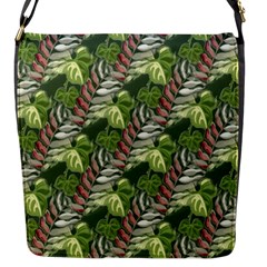 Leaves Seamless Pattern Design Flap Closure Messenger Bag (s) by Simbadda