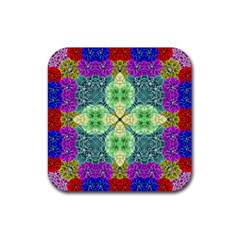 Flower Design Design Artistic Rubber Coaster (square)  by Simbadda