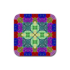 Flower Design Design Artistic Rubber Square Coaster (4 Pack)  by Simbadda