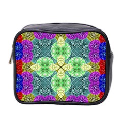 Flower Design Design Artistic Mini Toiletries Bag (two Sides) by Simbadda