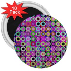 Design Circles Circular Background 3  Magnets (10 Pack)  by Simbadda