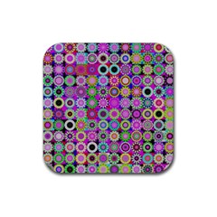 Design Circles Circular Background Rubber Coaster (square)  by Simbadda