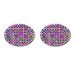 Design Circles Circular Background Cufflinks (oval) by Simbadda