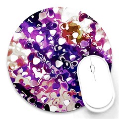 Paint Texture Purple Watercolor Round Mousepads by Simbadda