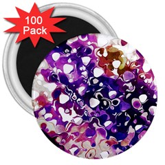 Paint Texture Purple Watercolor 3  Magnets (100 Pack) by Simbadda