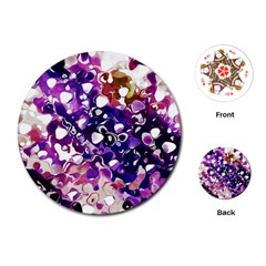 Paint Texture Purple Watercolor Playing Cards Single Design (round) by Simbadda