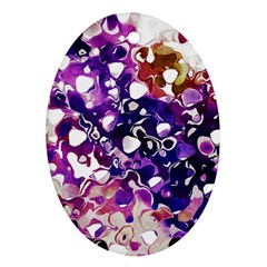 Paint Texture Purple Watercolor Oval Ornament (two Sides) by Simbadda