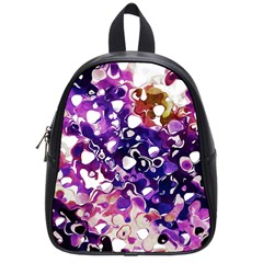 Paint Texture Purple Watercolor School Bag (small) by Simbadda