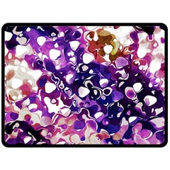 Paint Texture Purple Watercolor Fleece Blanket (large)  by Simbadda