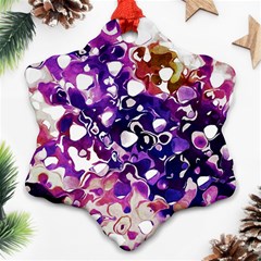 Paint Texture Purple Watercolor Snowflake Ornament (two Sides) by Simbadda