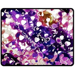 Paint Texture Purple Watercolor Double Sided Fleece Blanket (medium)  by Simbadda