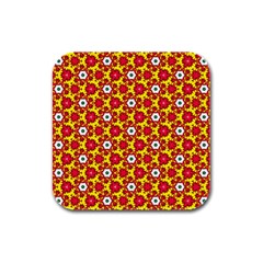 Pattern Colorful Modern Color Rubber Square Coaster (4 Pack)  by Simbadda