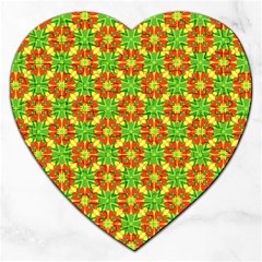 Pattern Texture Christmas Colors Jigsaw Puzzle (heart) by Simbadda