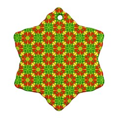 Pattern Texture Christmas Colors Snowflake Ornament (Two Sides)