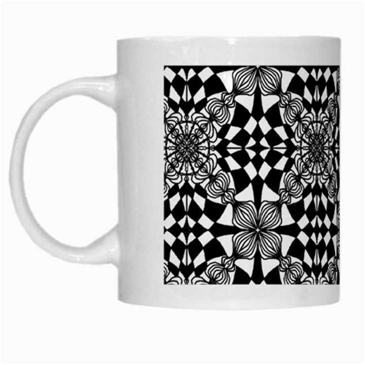 Fabric Design Pattern Color White Mugs