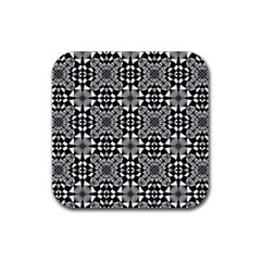 Fabric Design Pattern Color Rubber Coaster (square)  by Simbadda