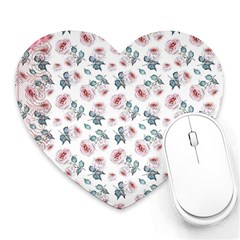 Watercolor Roses Lace Background Heart Mousepads by Simbadda