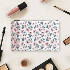 Watercolor Roses Lace Background Cosmetic Bag (medium) by Simbadda