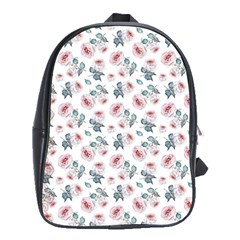 Watercolor Roses Lace Background School Bag (large) by Simbadda