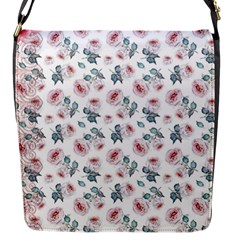 Watercolor Roses Lace Background Flap Closure Messenger Bag (s) by Simbadda