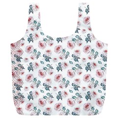 Watercolor Roses Lace Background Full Print Recycle Bag (xl) by Simbadda